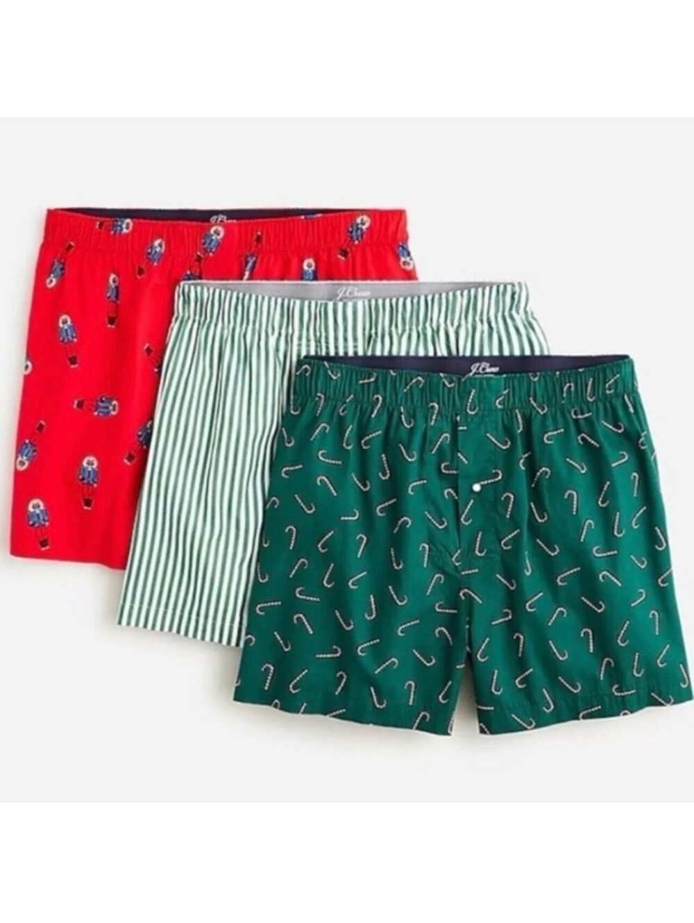 J. Crew 3-pack Boxer Shorts - Holiday prints Christmas Sz Large